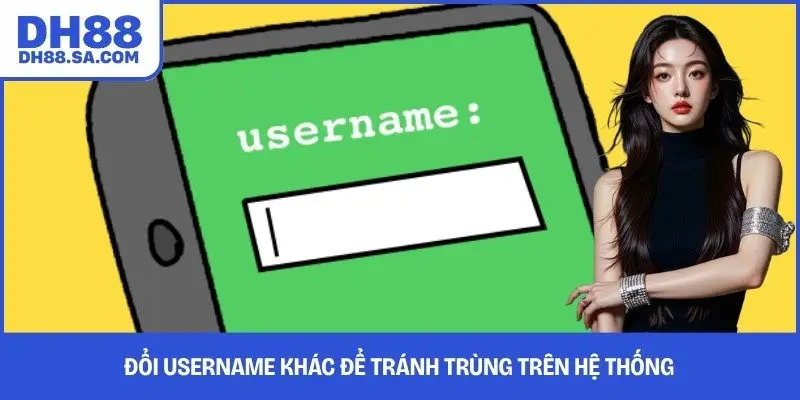 Đổi username khác để tránh trùng trên hệ thống 